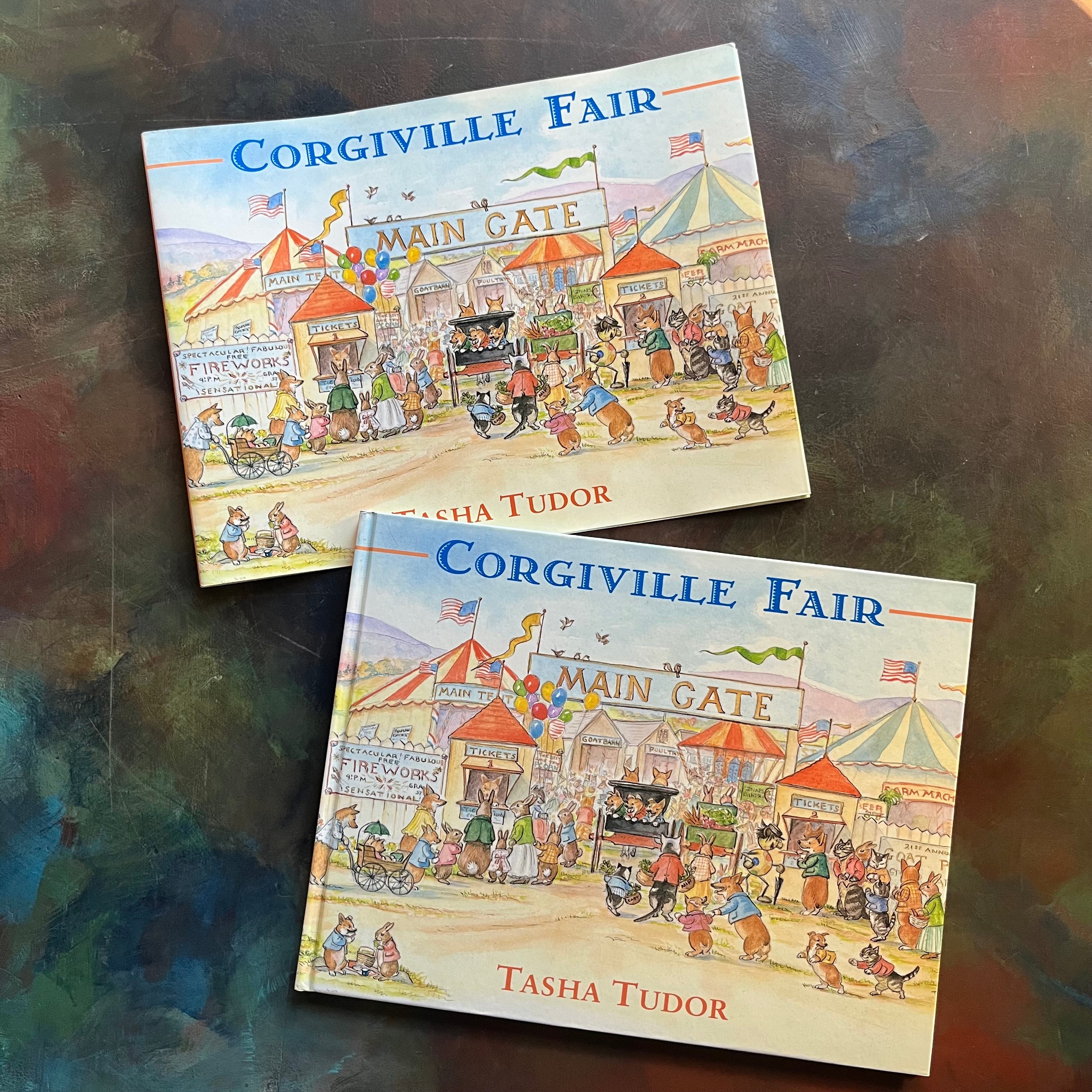 Corgiville Fair written and illustrated by Tasha Tudor-1971 First Edition-classic children's picture book-collector's edition-corgi dogs-view of the front cover