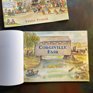Corgiville Fair written and illustrated by Tasha Tudor-1971 First Edition-classic children's picture book-collector's edition-corgi dogs-view of the title page