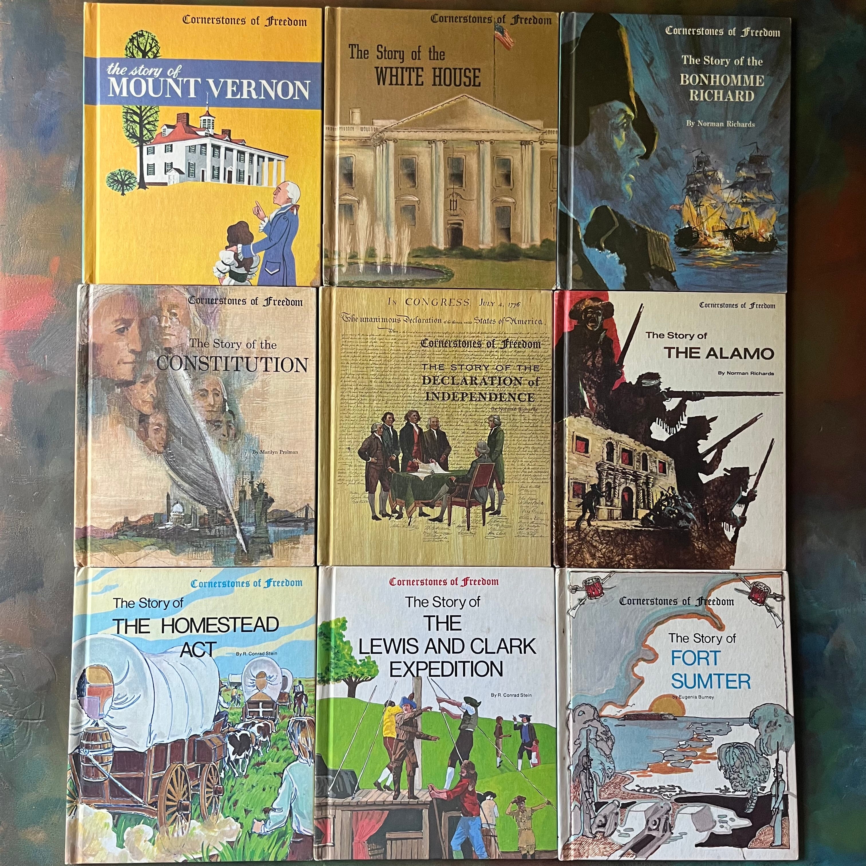 Cornerstones of Freedom Book Set for Children-vintage weekly reader history books for kids-vintage US History Books for kids-view of the front covers