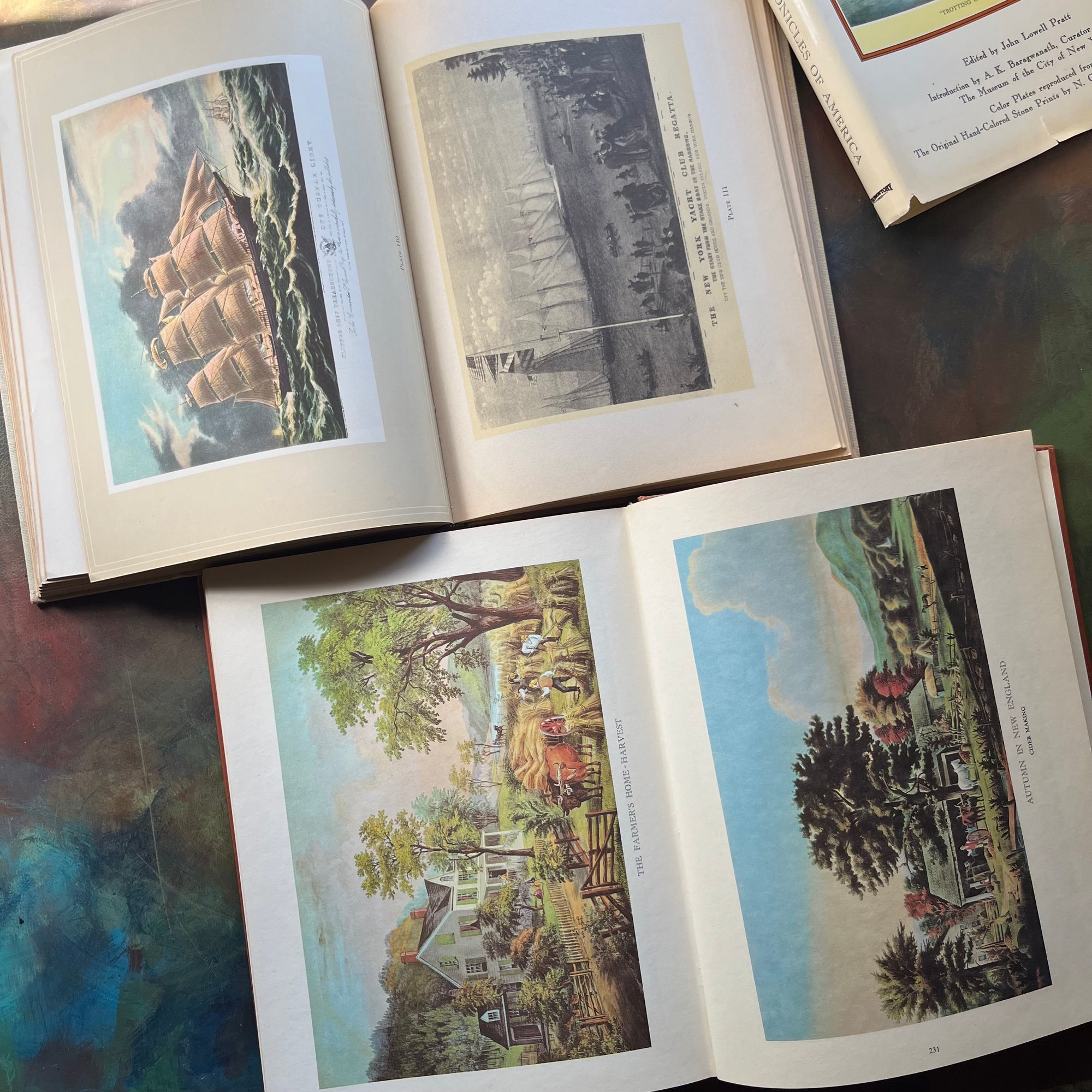 Currier & Ives Book Set-Printmakers to the American People & Chronicles of America-vintage art books-view of the illustrations/prints