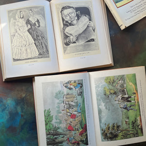 Currier & Ives Book Set-Printmakers to the American People & Chronicles of America-vintage art books-view of the illustrations/prints