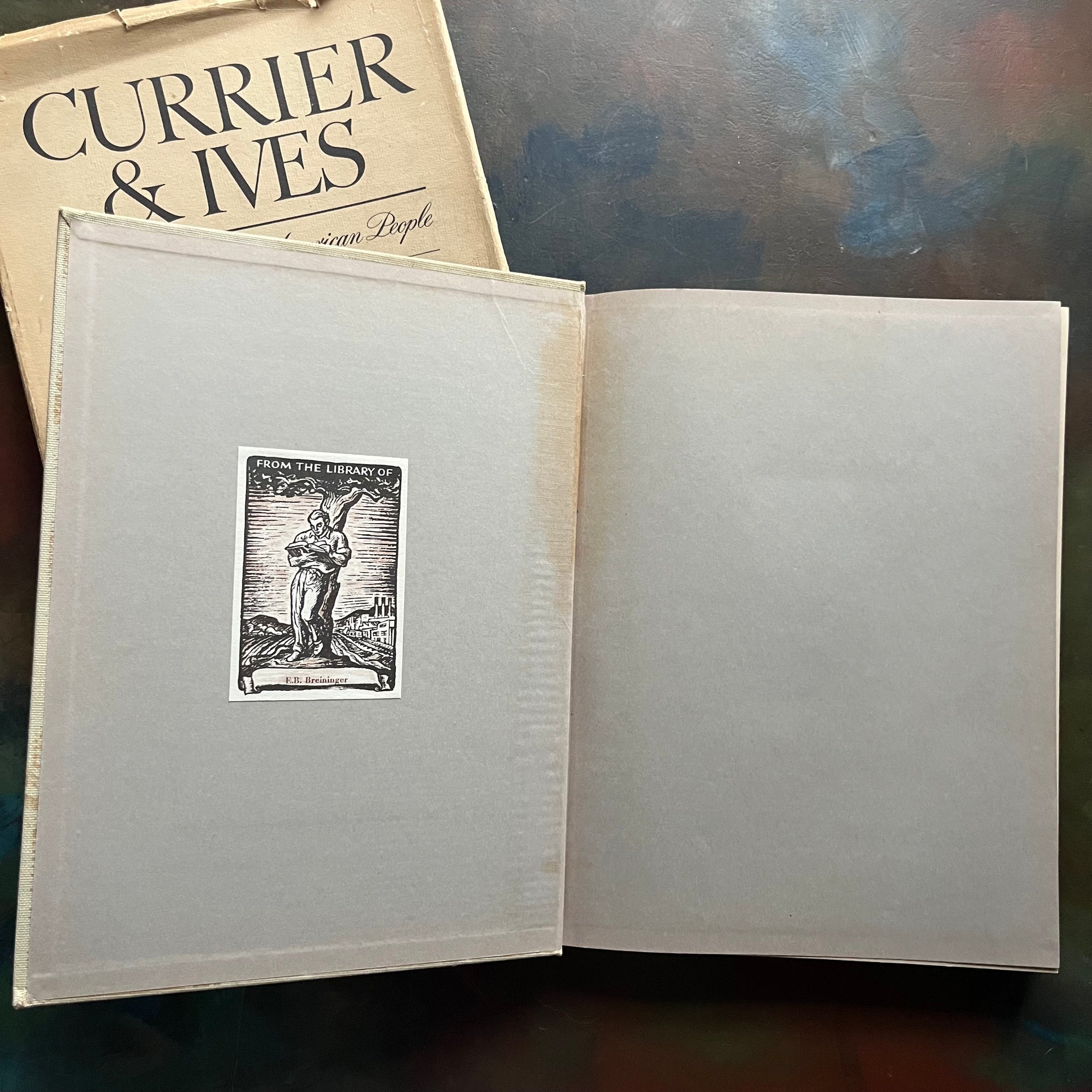 Currier & Ives Printmakers to the American People by Harry T. Peters-antique art books-antique prints-American Landscape-America250-view of the inside cover