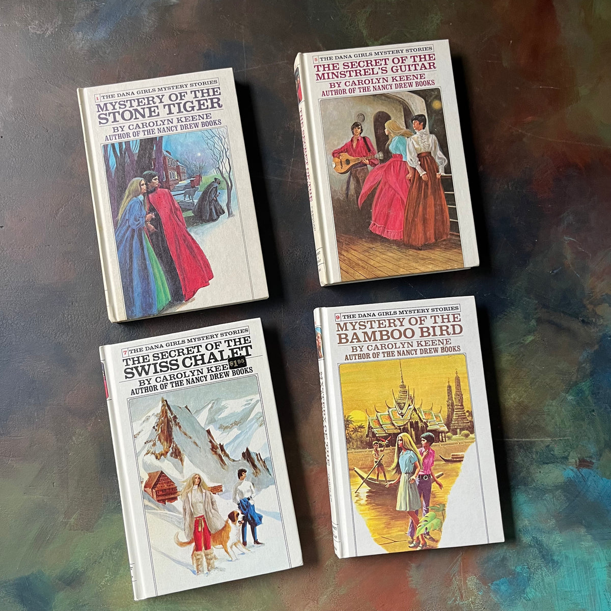 Dana Girls Mysteries Four Book Set-Carolyn Keene-vintage children's chapter books-vintage young reader mysteries-view of the front covers