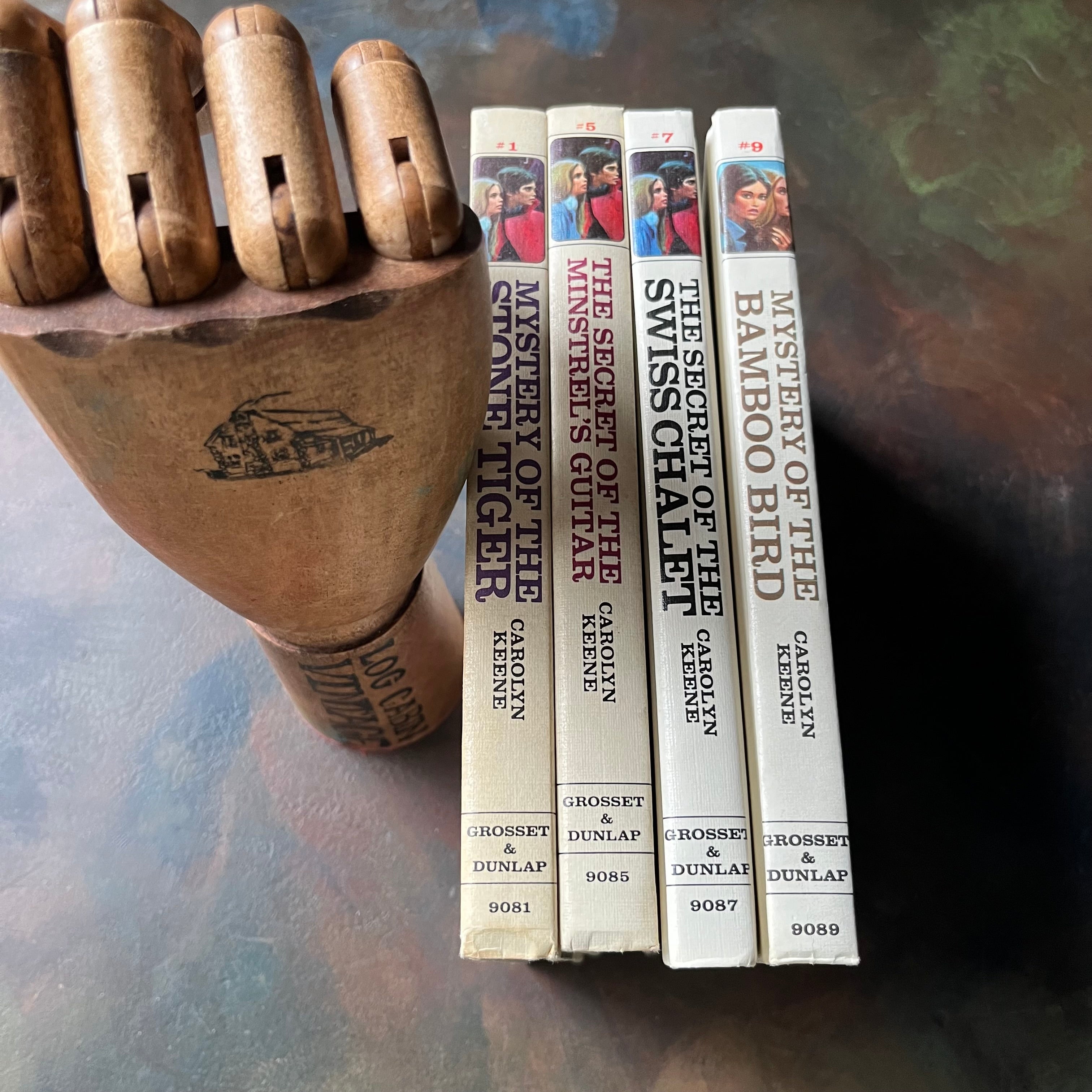 Dana Girls Mysteries Four Book Set-Carolyn Keene-vintage children's chapter books-vintage young reader mysteries-view of the spines