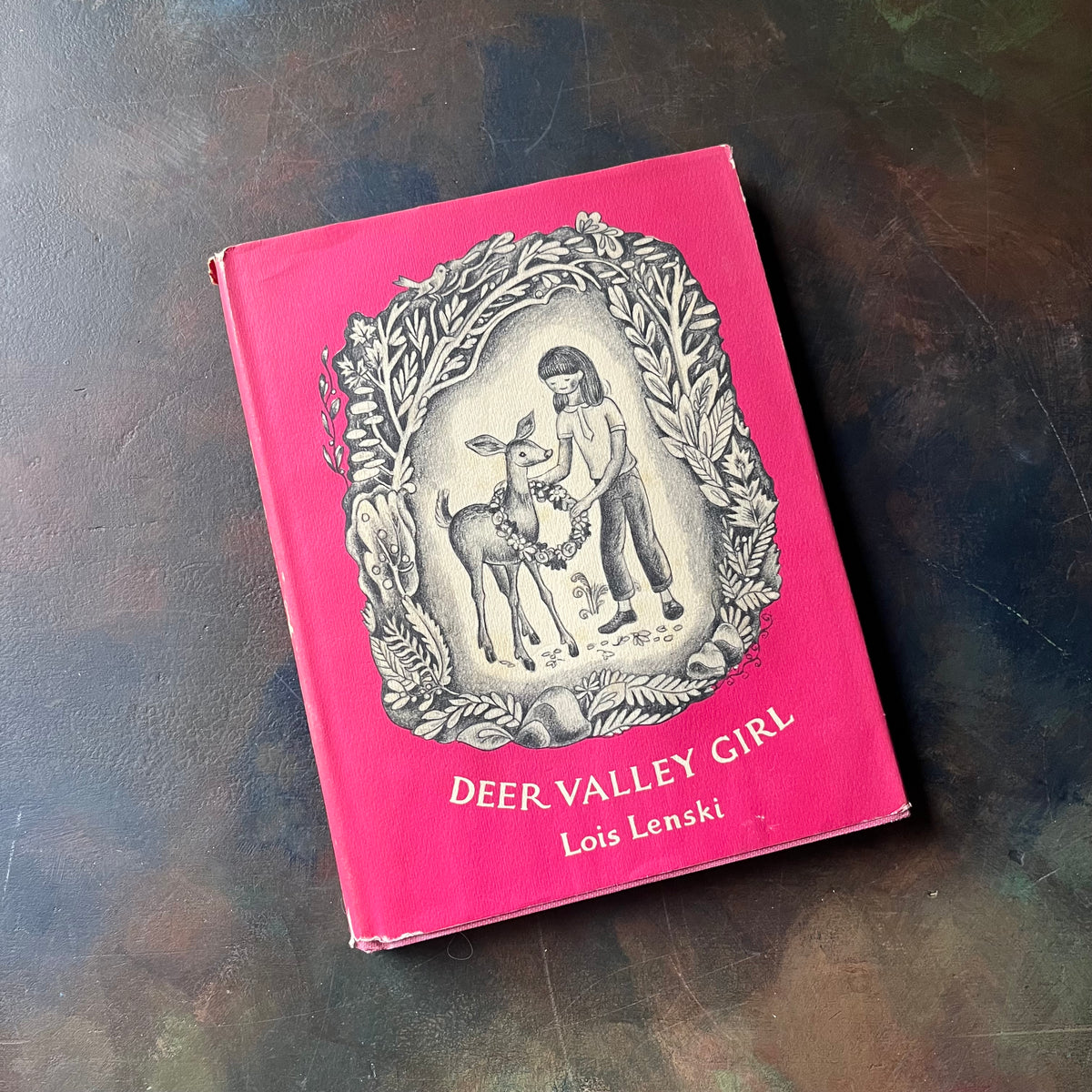 Deer Valley Girl written & illustrated by Lois Lenski-A Regional Series Book-vintage children's chapter book-First Edition-view of the dust jacket's front cover