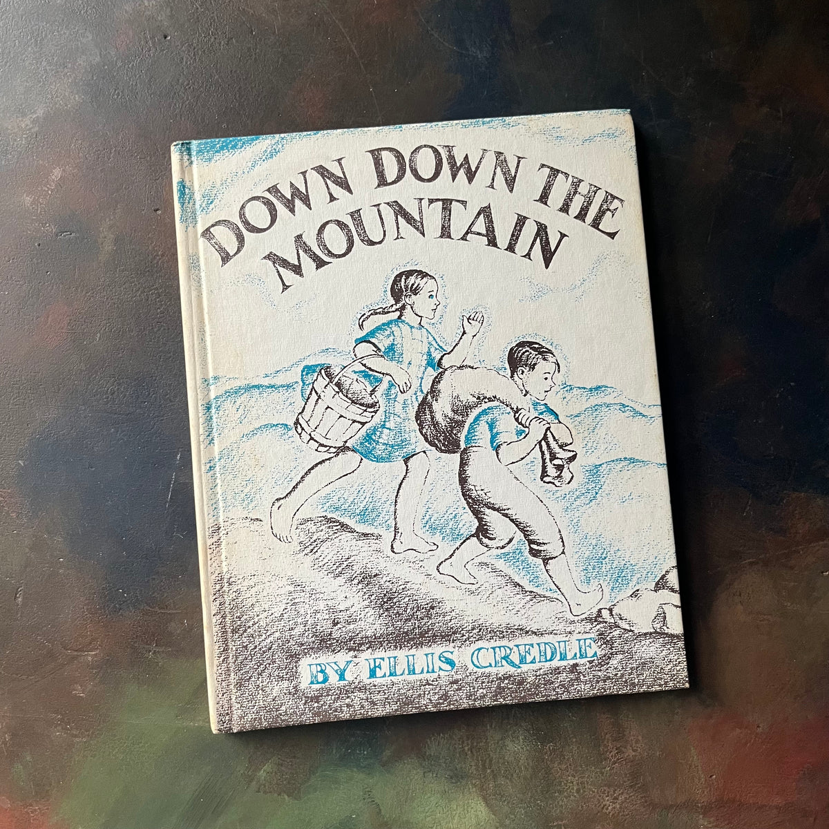 Vintage children's picture book-Down Down The Mountain by Ellis Credle - A Weekly Reader Children's Book Club Edition-view of the front cover