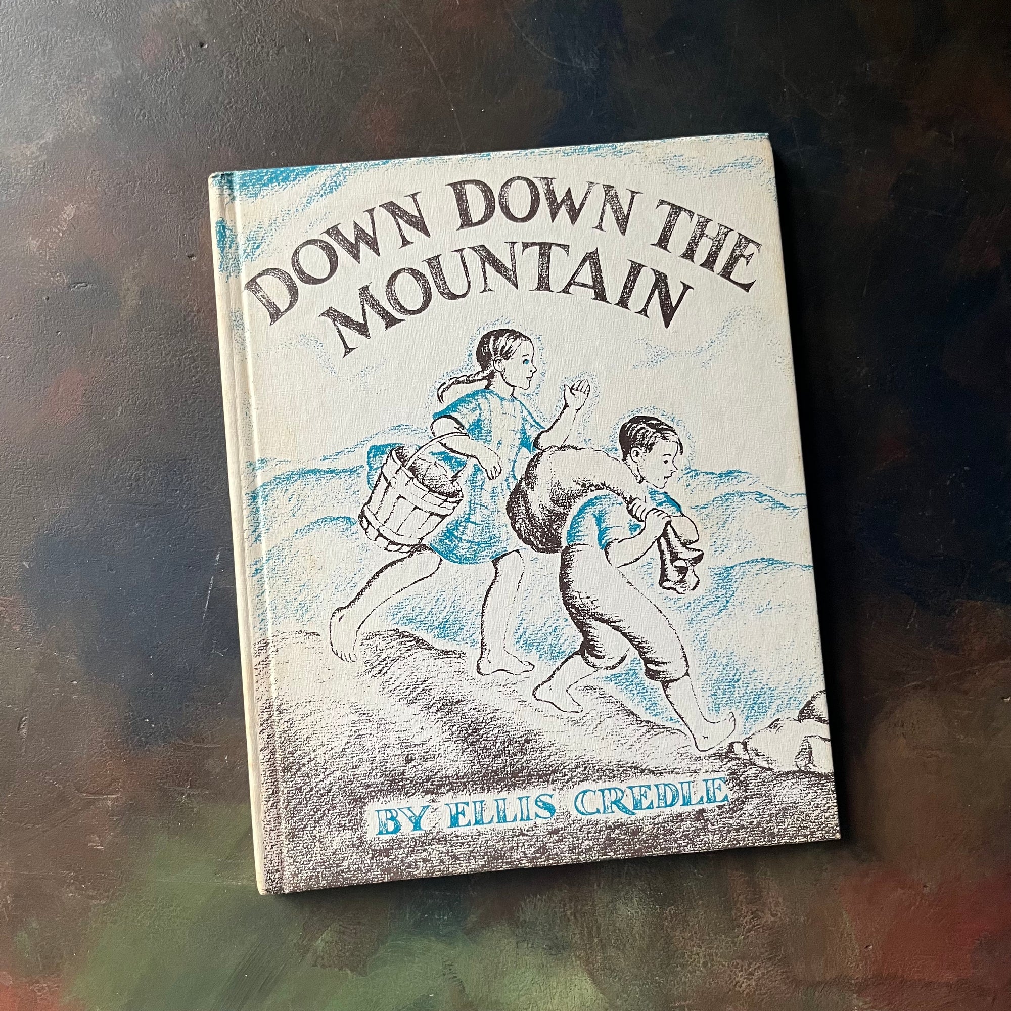 Vintage children's picture book-Down Down The Mountain by Ellis Credle - A Weekly Reader Children's Book Club Edition-view of the front cover