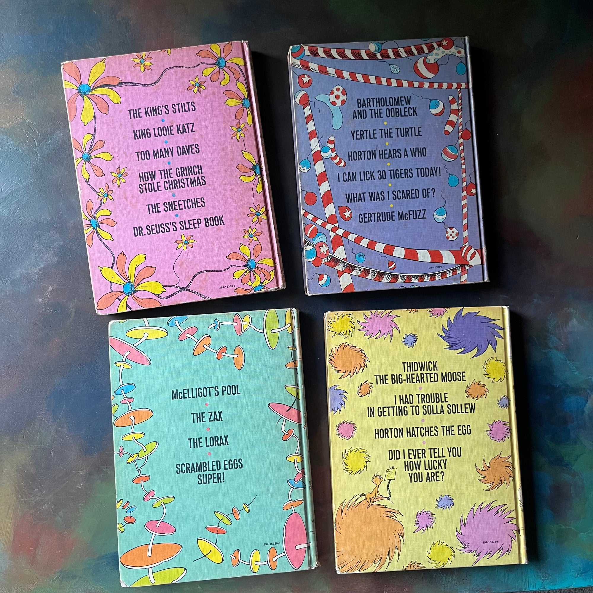 Dr. Seuss Storytime Complete Book Set - vintage children's stories-view of the back covers