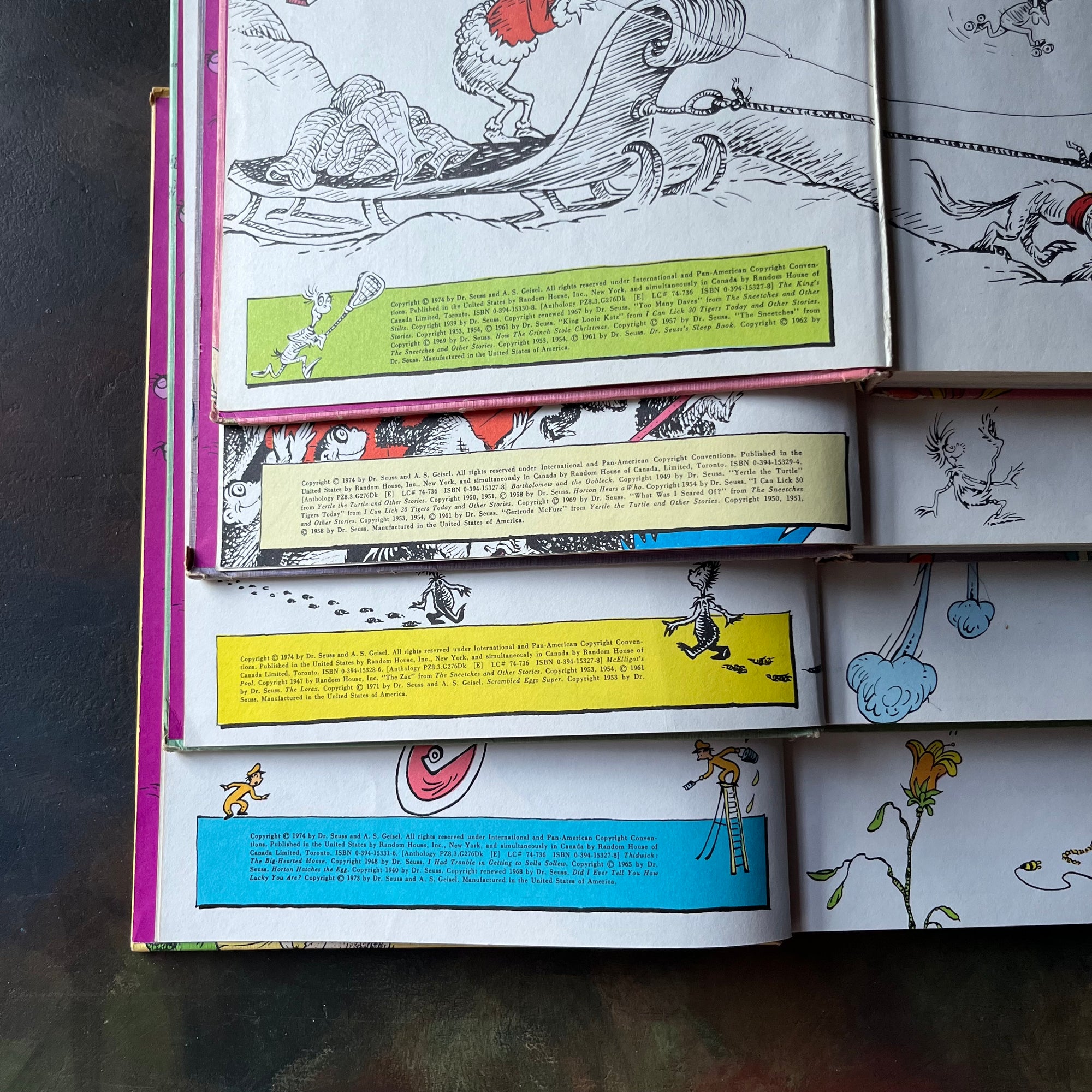 Dr. Seuss Storytime Complete Book Set - vintage children's stories-view of the copyrights