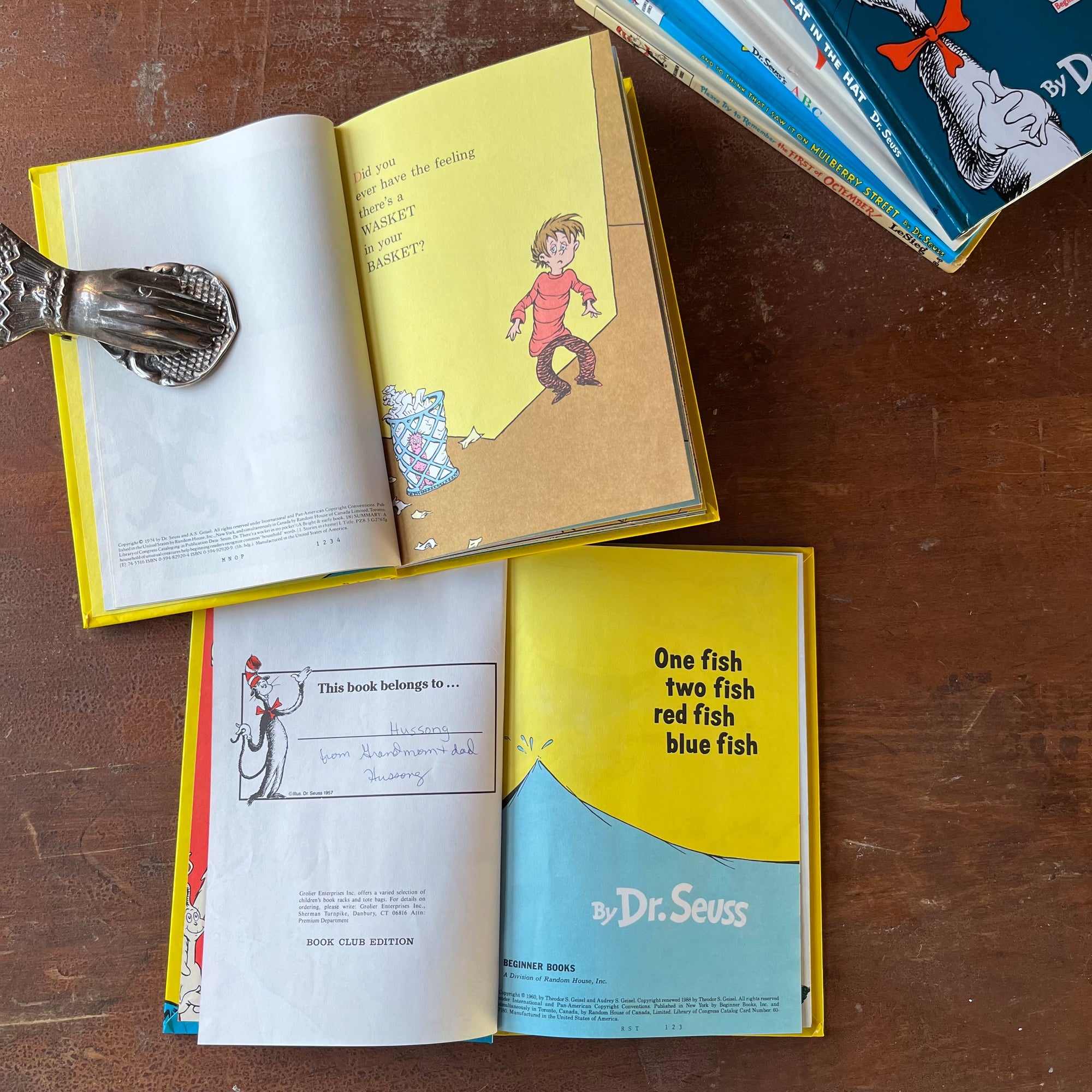 Dr. Seuss & Theo. LeSieg Book Set  Bright & Early Books for Beginning Beginners-vintage children's picture books-view of the copyrights