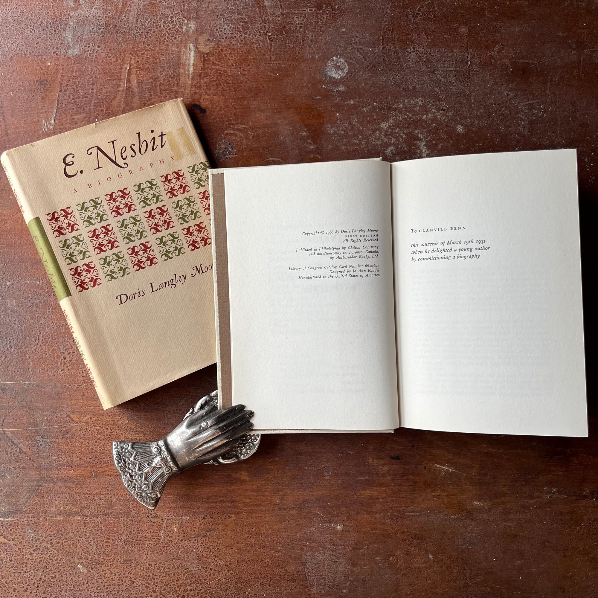E. Nesbit A Biography by Doris Langley Moore-first edition-vintage children's author biography - copyright page