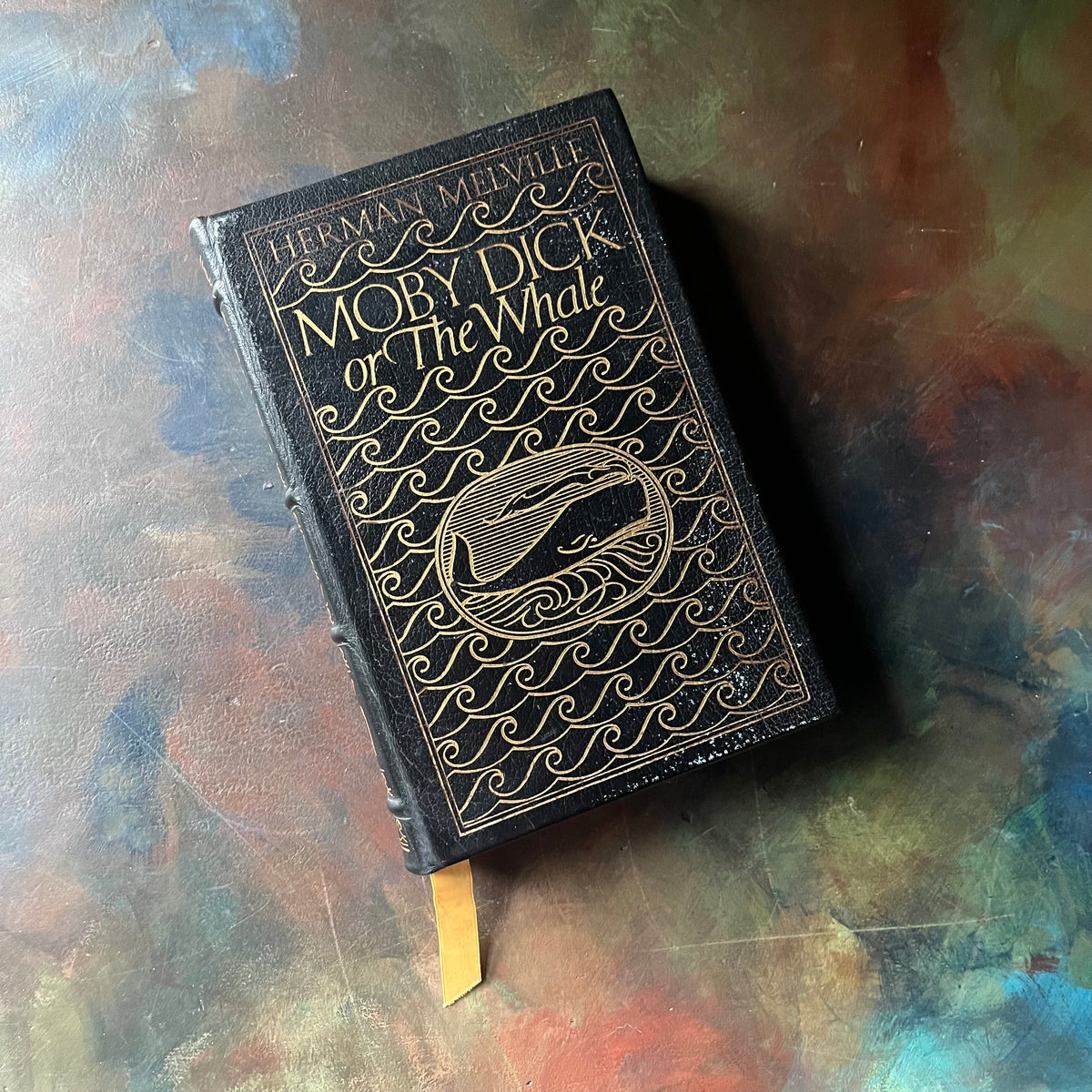 Easton Press Edition of Moby Dick or The Whale written by Herman Melville with illustrations by Broadhead Robinson-classic literature-view of the front cover