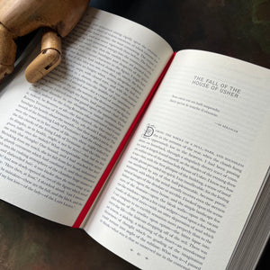 Edgar Allan Poe Classic Stories-Barnes & Noble Collectible Editions Series-Leatherbound-short stories-macabre-view of the inside content showing the sating page marker