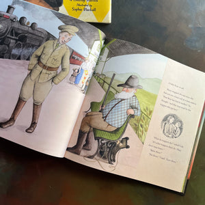 Finding Winnie The True Story of the World's Most Famous Bear written by Lindsay Mattick with illustrations by award winning artist Sophie Blackall-2016 Caldecott Winner-read aloud revival-children's story-Winnie the Pooh-view of the color illustrations