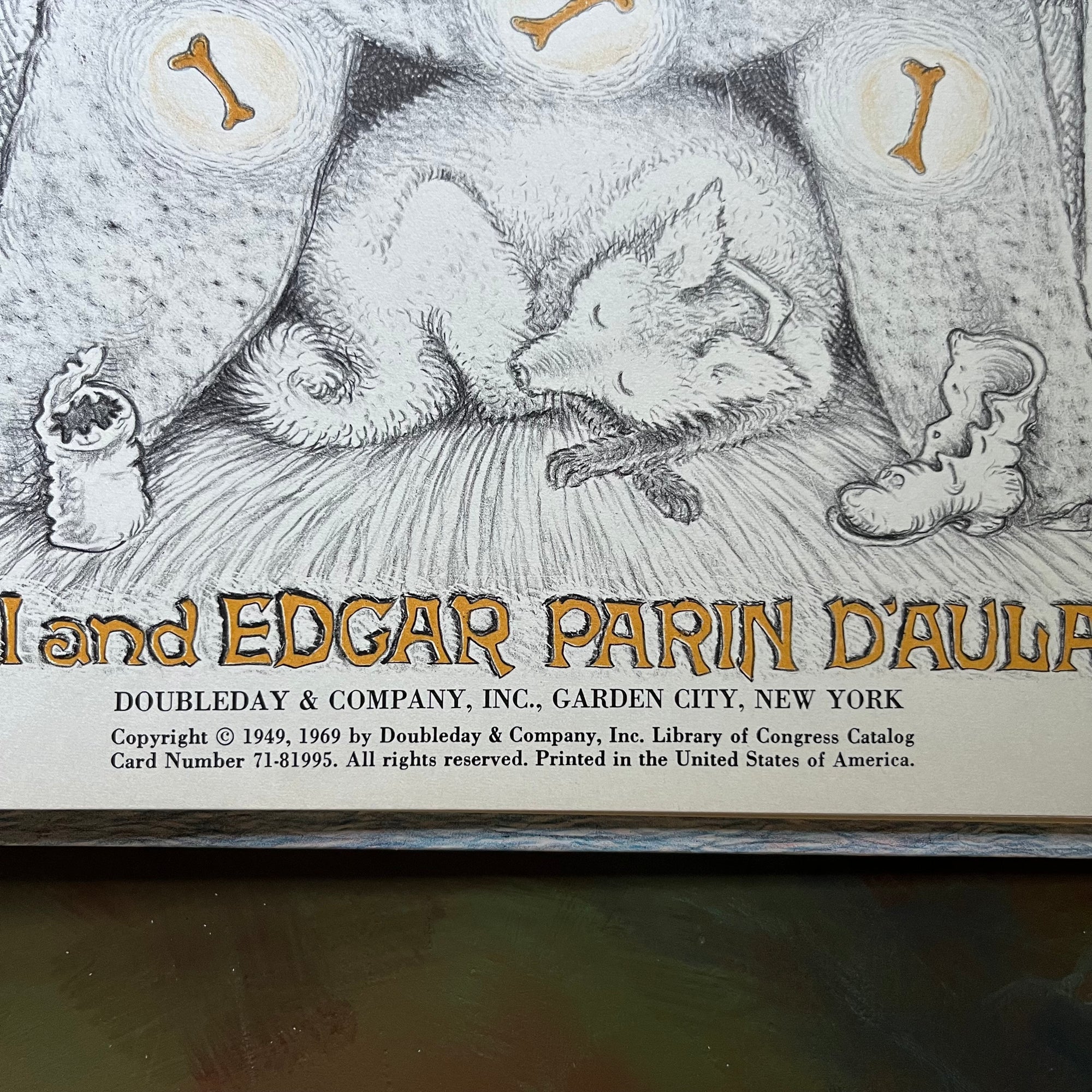 Foxie by Ingri and Edgar Parin D'Aulaire-1969 First Edition-Foxie the Singing Dog-vintage children's picture book-view of the copyright information