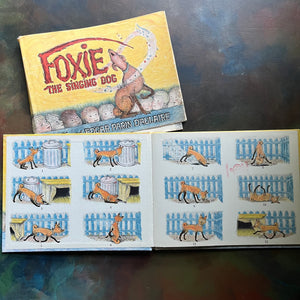 Foxie by Ingri and Edgar Parin D'Aulaire-1969 First Edition-Foxie the Singing Dog-vintage children's picture book-view of the inside cover
