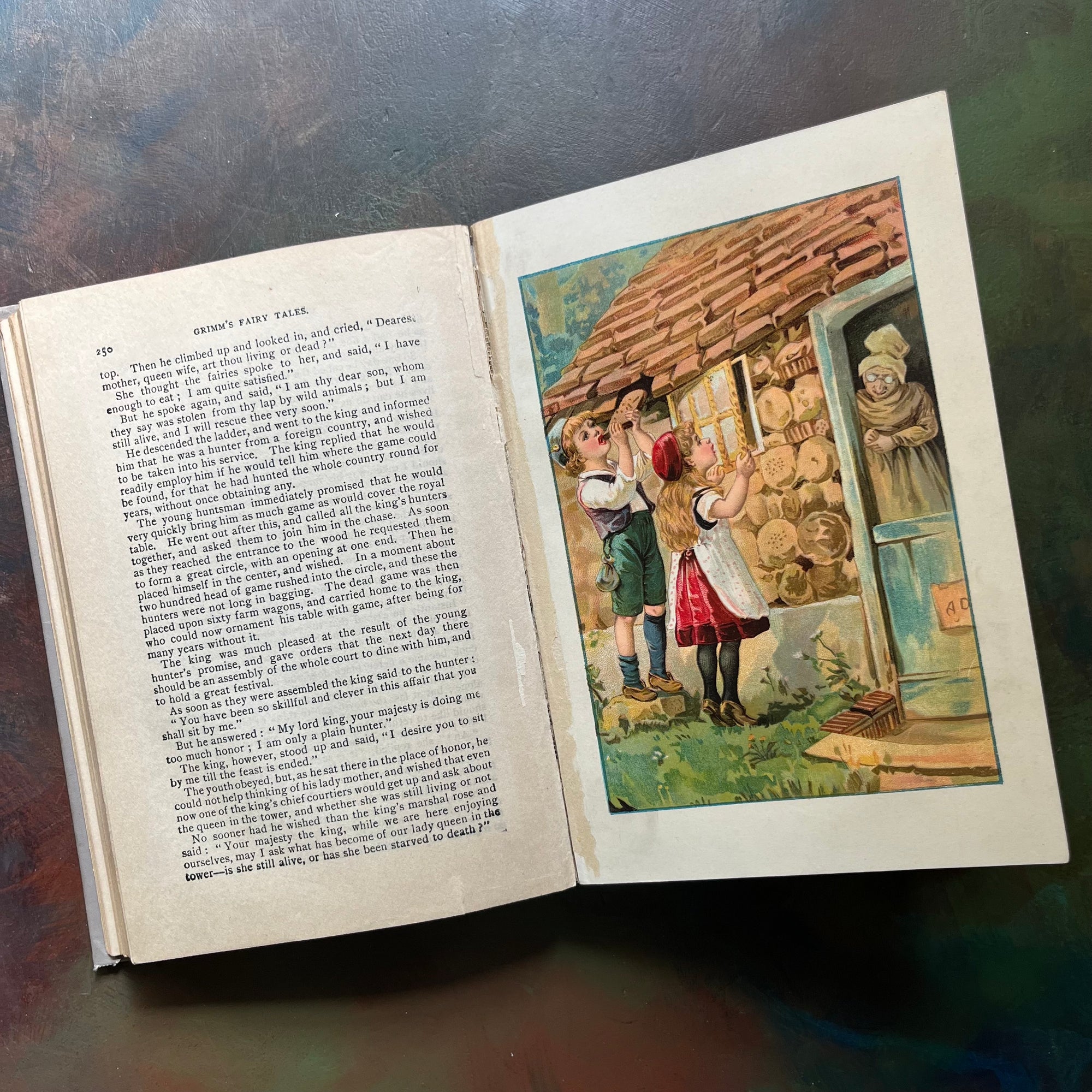 Grimm's Fairy Tales-The Brother's Grimm-Hurst & Co.-1910-1919-antique fairy tales for children-vintage children's book-view of one of five full color plates inside the book