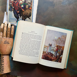 Hans Brinker or the Silver Skates by Mary Mapes Dodge with illustrations by N. C. Wyeth & Peter Hurd-antique children's chapter book-view of the full-color illustrations