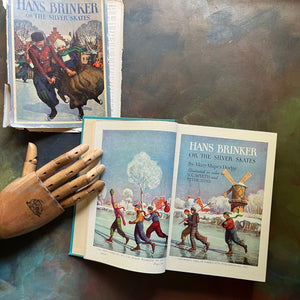 Hans Brinker or the Silver Skates by Mary Mapes Dodge with illustrations by N. C. Wyeth & Peter Hurd-antique children's chapter book-view of the title page