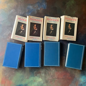 Hans Christian Andersen Fairy Tales Four Volume Set-approved translation-original drawings by Vilhelm Pedersen & Lorenz Frolich-original fairy tales-view of the back covers