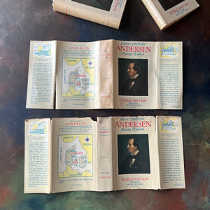 Hans Christian Andersen Fairy Tales Four Volume Set-approved translation-original drawings by Vilhelm Pedersen & Lorenz Frolich-original fairy tales-view of the dust jackets in full