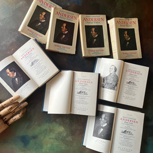 Hans Christian Andersen Fairy Tales Four Volume Set-approved translation-original drawings by Vilhelm Pedersen & Lorenz Frolich-original fairy tales-view of the title pages with frontispieces