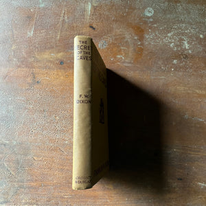 vintage children's chapter book, vintage adventure book for boys, homeschool library, The Hardy Boys Mystery Book - #7  The Hardy Boys and the Secret of the Caves written by Franklin W. Dixon - view of the spine
