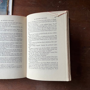 A Sundial Mystery, vintage mystery novel  - He Wouldn't Stay Dead written by Frederick C. Davis - view of the condition of several pages - their corners are folded over