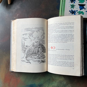 High Seas & Faraway Lands–Classic Adventure Books-Junior Deluxe Editions 5 Book Set-vintage children's chapter books-view of the black & white illustrations