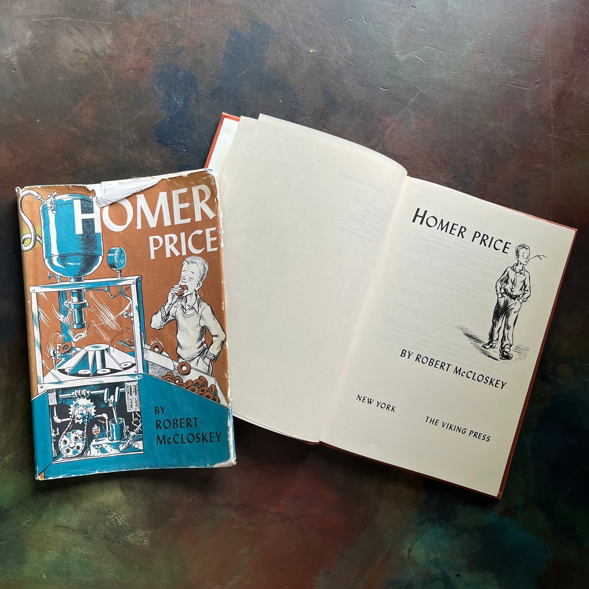 Homer Price-Robert McCloskey-vintage children's chapter book-humorous family read-aloud-vintage children's chapter book-view of the title page