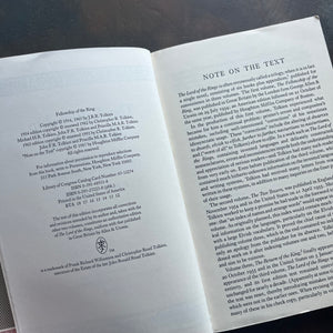 Houghlin Mifflin J.R.R. Tolkien Complete Lord of the Rings and The Hobbit Boxed Set-The Hobbit-The Fellowship of the Ring-The Two Towers-The Return of the King-J.R.R. Tolkien-vintage fantasy-view of the copyright page