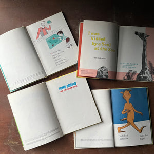 vintage picture books - I Can Read it All By Myself Beginner Book 4 Book Set:  A Fish Out of Water, I Was Kissed by a Seal at the Zoo, King Midas and the Golden Touch, and The Foot Book written by Dr. Suess, Helen Palmer, & Al Perkins - view of the copyright pages