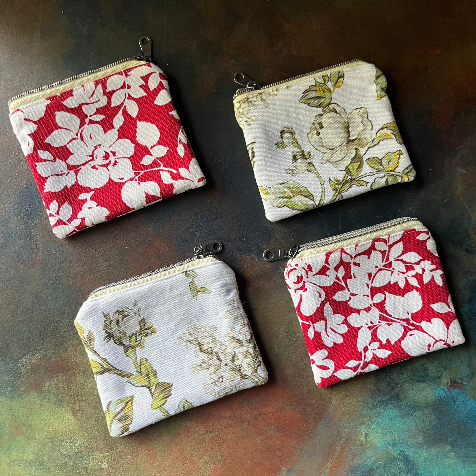 Coin Purse/Pouch - Small Wallet - Made from Vintage Tablecloth & Linens