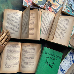 A Set of Six Yankee Flier Books by Al Avery-Air Combat Stories for Boys-antique warplane books-view of the inside content