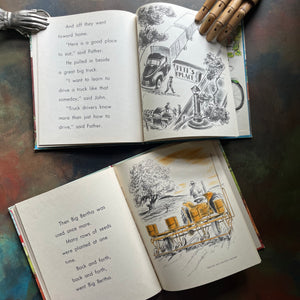 I Want to Be a Famer-I Want to Be a Truck-Driver written by Carla Greene-vintage children's picture books-view of the illustrations