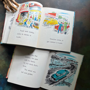 I Want to Be a Famer-I Want to Be a Truck-Driver written by Carla Greene-vintage children's picture books-view of the illustrations