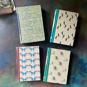 Illustrated Junior Library Editions Book Set-The Adventures of Tom Sawyer-Jo's Boys-Robinson Crusoe-The Swiss Family Robinson-classic children's literature-view of the front covers