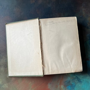 Indian Fairy Tales Gathered by Joseph Jacobs--Fairy Tales from India-antique Fairy Tale Children's Book-view of the inside cover with cracked spine & inscription in pencil