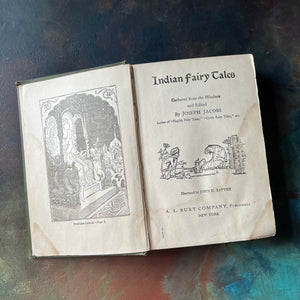 Indian Fairy Tales Gathered by Joseph Jacobs--Fairy Tales from India-antique Fairy Tale Children's Book-view of the title page & frontispiece