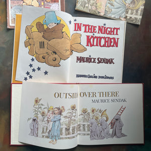 In the Night Kitchen 25th Anniversary Edition-Outside Over There-Written and illustrated by Maurice Sendak-vintage children's picture books-view of the title pages