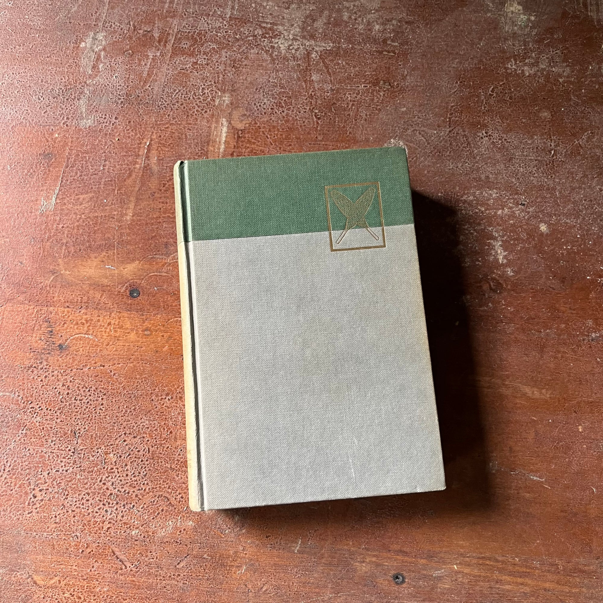 vintage children's chapter book, vintage short stories, vintage dog books - Jack London's Stories The Call of the Wild, The Cruise of the Dazzler & Other Stories of Adventure - view of the embossed front cover with a pair of snow shoes