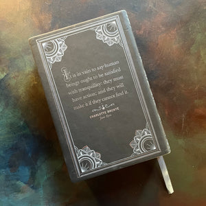 Jane Eyre Written by Charlotte Bront-2016 Barnes & Noble Leatherbound Edition-classic English literature-view of the back cover