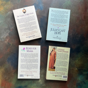 Women of the West Historical Fiction Series Starter Set-written by Janette Oke-vintage Christian fiction-view of the back covers