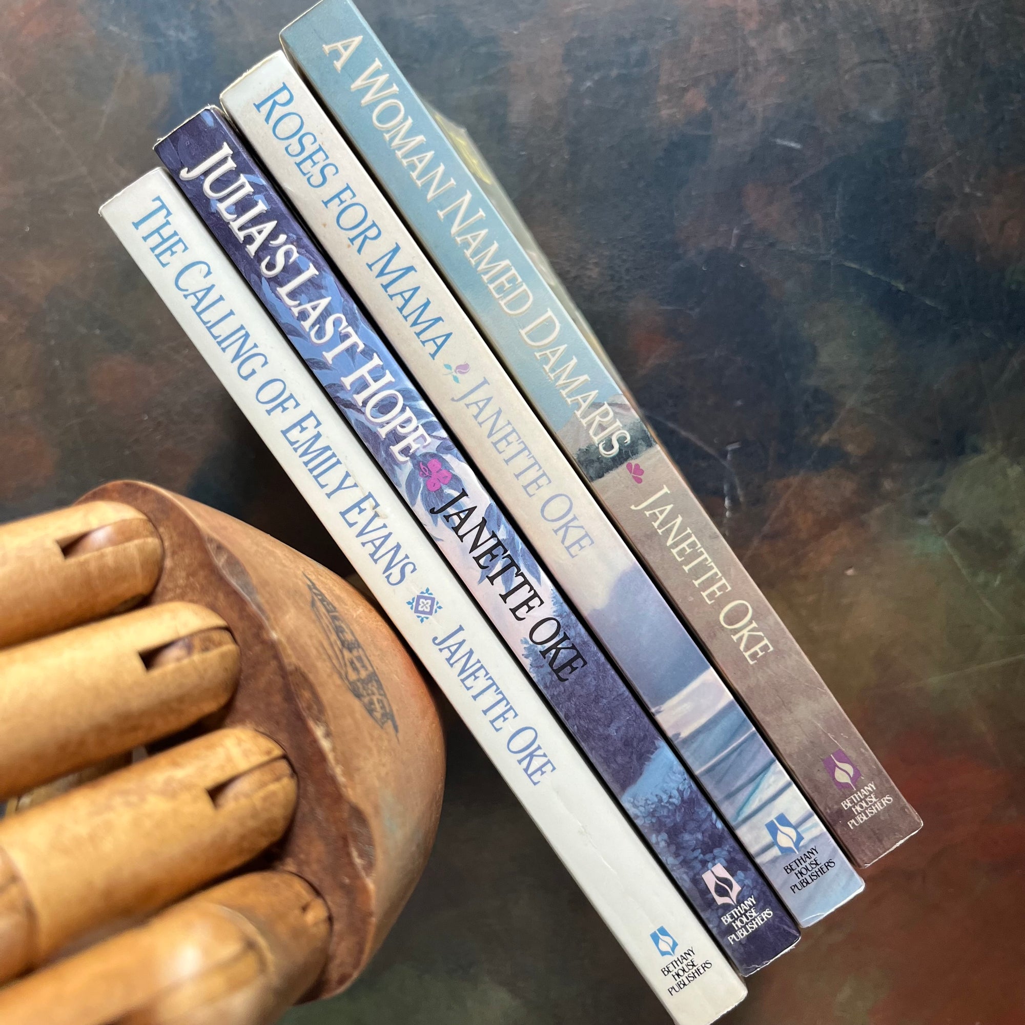 Women of the West Historical Fiction Series Starter Set-written by Janette Oke-vintage Christian fiction-view of the spines