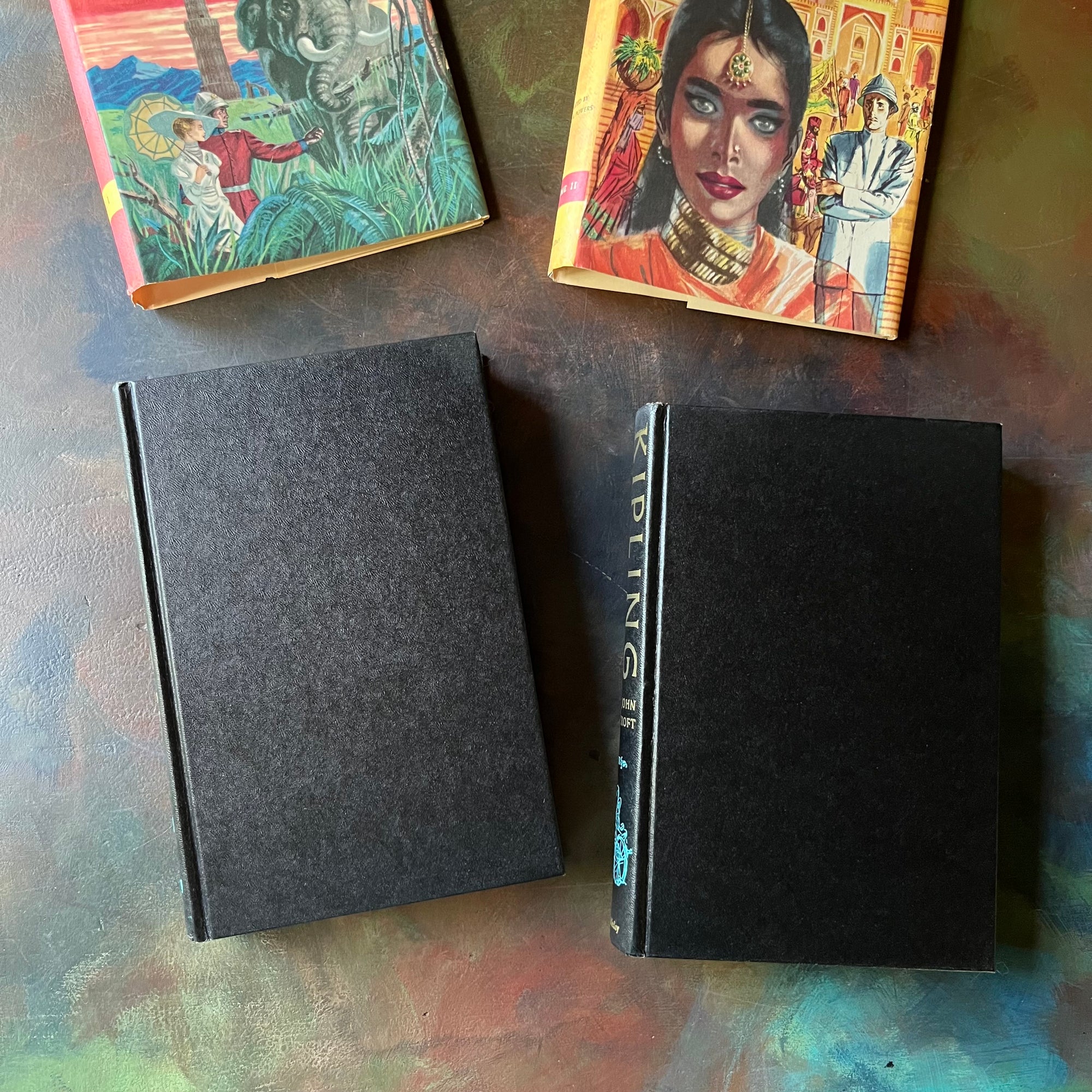 Kipling A Selection of His Stories and Poems-Volumes I and II-selected by John Beecroft-vintage Rudyard Kipling poetry-short stories-view of the front covers