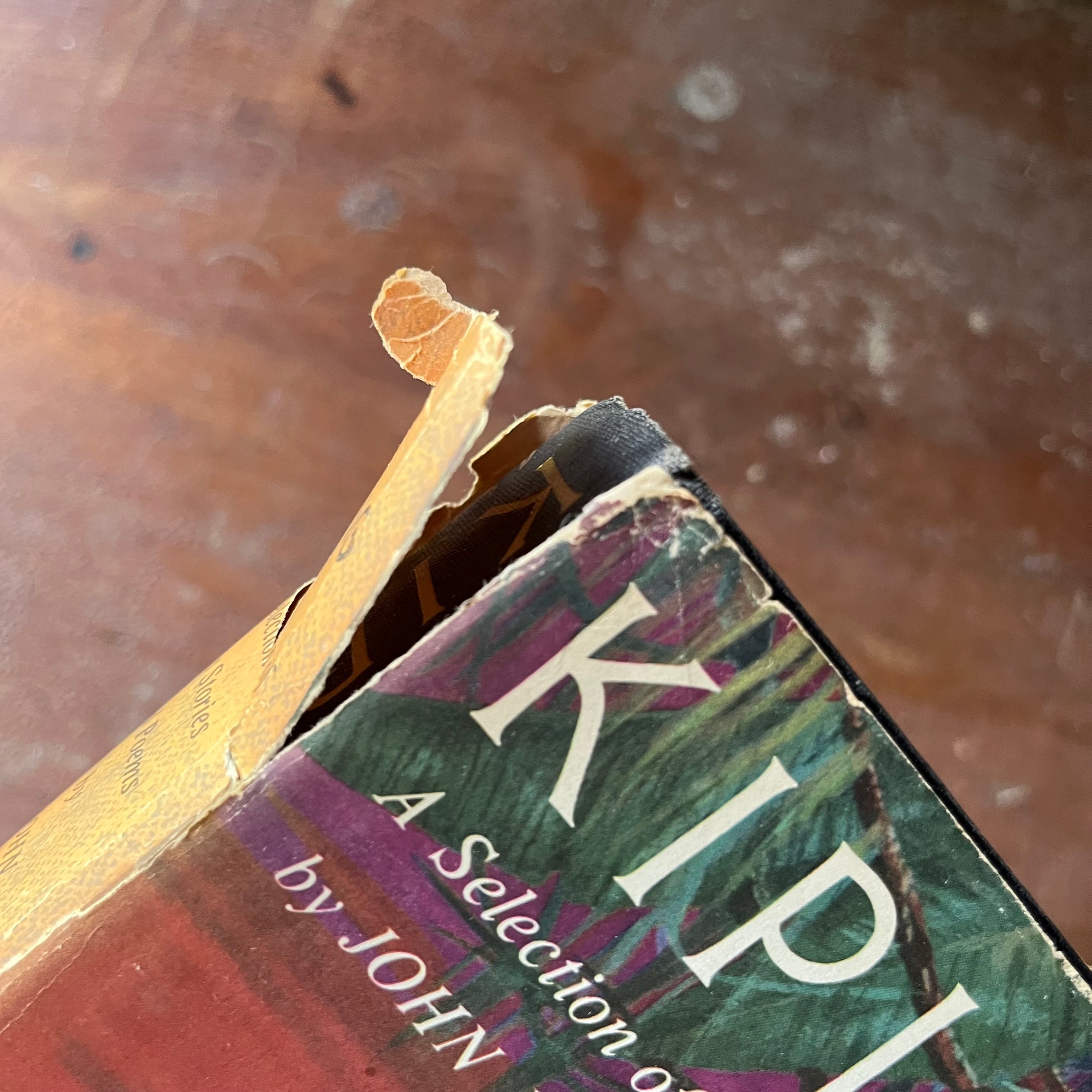 vintage short stories, vintage children's books - Kipling A Selection of His Stories and Poems by John Beecroft - view of the condition of the dust jacket's spine