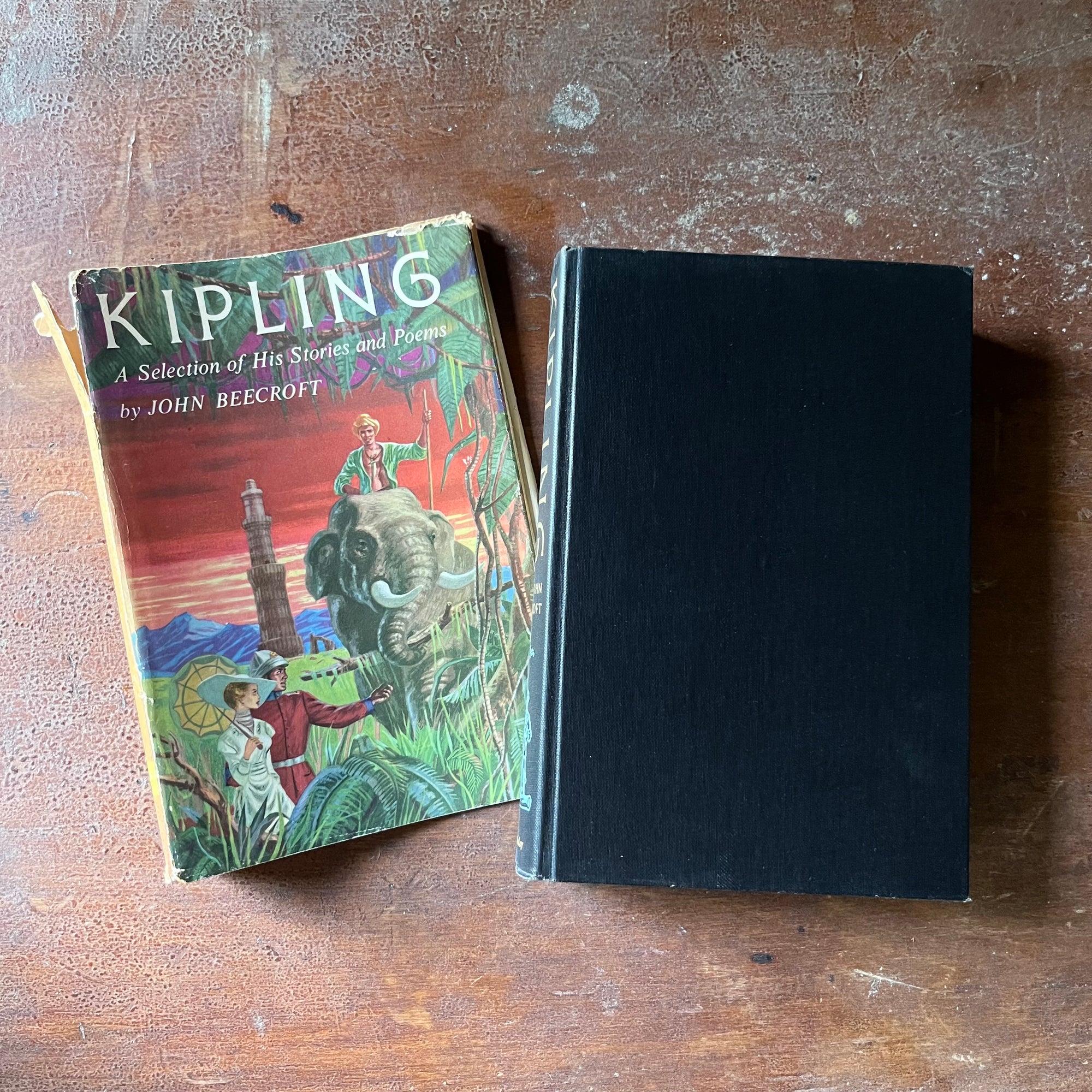 vintage short stories, vintage children's books - Kipling A Selection of His Stories and Poems by John Beecroft - view of the front cover