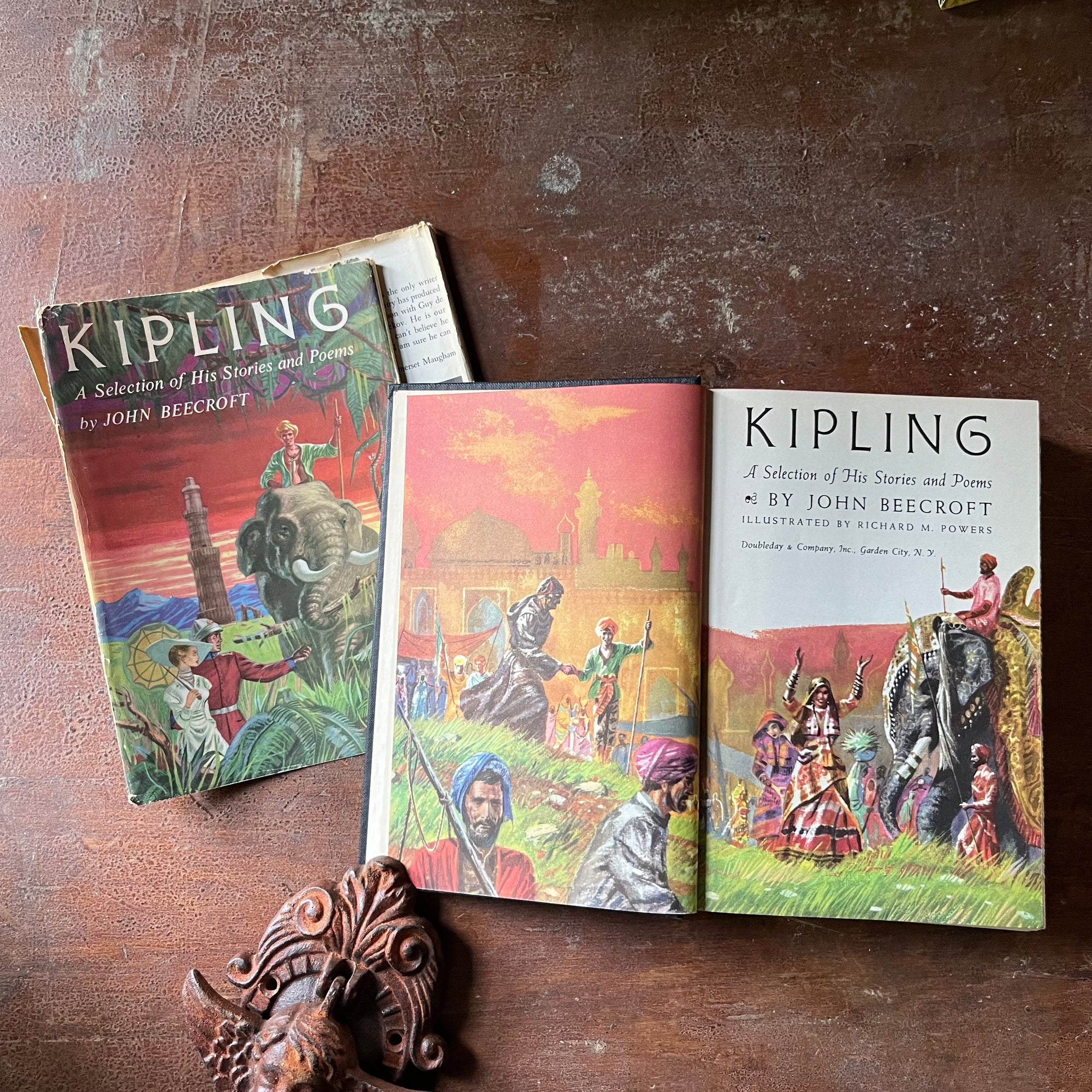 vintage short stories, vintage children's books - Kipling A Selection of His Stories and Poems by John Beecroft - view of the title page