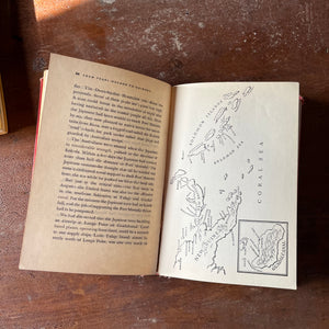 vintage children's history, chapter books - Pair of Landmark Series Books: The Story of the U. S. Coast Guard & From Pearl Harbor to Okinawa - view of the maps inside From Pearl Harbor to Okinawa