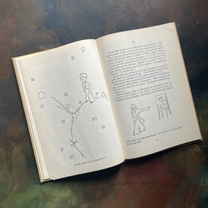 Le Petit Prince by Antoine De Saint-Exupery-1946 Educational Edition in French-classic children's literature-view of the illustrations